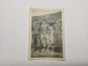 Fotografie Deutsche Soldaten WK2 Trio Antik 
