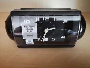 SEIKO Glocken Alarm Wecker QHK 027 J lautloser Sekundenzeiger Bild 3