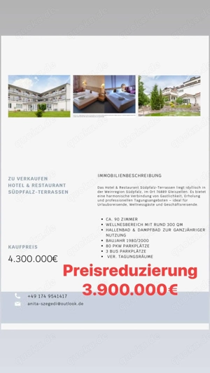 Hotel Restaurant Südpfalz Terrassen zu Verkaufen