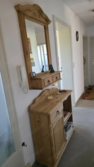 Kommode + Spiegel,Echtholz,für Telefon oder.ä.