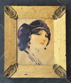 William Henry Barribal - The Purple Hat -1914- Art Deco painting