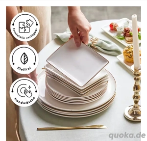 Geschirr-Set, Hochzeit, Goldrand