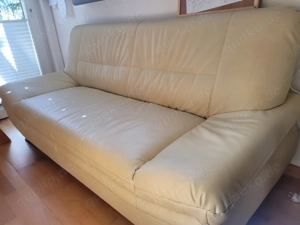 Kunstledercouch beige