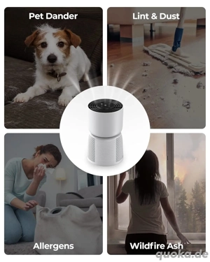 Neu Luftreiniger Allergiker, H13 HEPA Filter Gegen 99,97% von Staub Schimmel Pollen Staub Gerüche Bild 3