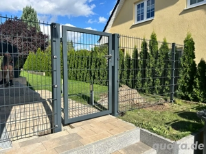 Doppelstabmattenzaun stabiler Metallzaun für Garten & Grundstück