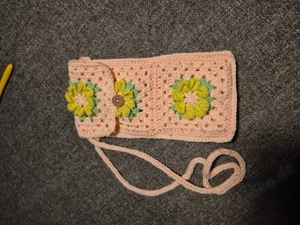 Handytasche Gehäkelt Handarbeit, granny square, Handy Tasche, häkeln Bild 4