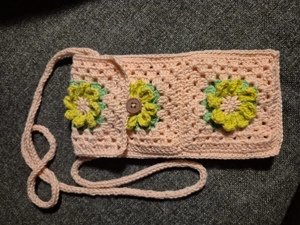 Handytasche Gehäkelt Handarbeit, granny square, Handy Tasche, häkeln Bild 2