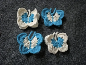 4 Schmetterlinge in 3d Optik gehäkelt im set, Handarbeit  Bild 2