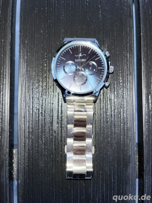 Herrenarmbanduhr Blau Silber