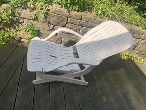 1 Stuhl Liegestuhl Liegesessel Sessel Allibert Tangor mit Polster, mehrfach verstellbar, Retro, 80er