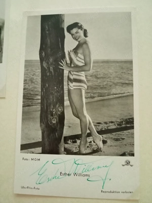 ESTHER WILLIAMS Original Autogramm signierte UFA Postkarte 50er Jahre