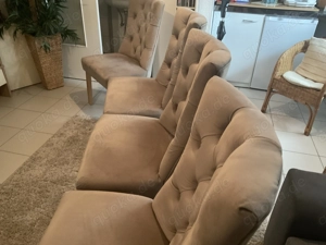 4 Esszimmerstühle Joleen (Samt in Taupe)