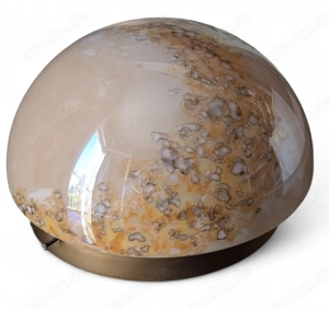 Einzigartige Wand- Deckenlampe mit Murano-Glas-Schirm und Messingfuß 1970 80er