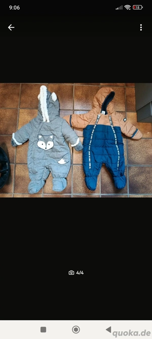 Winteranzüge gr. 62 bis auf der graue gr. 56 fällt aber gröser aus 