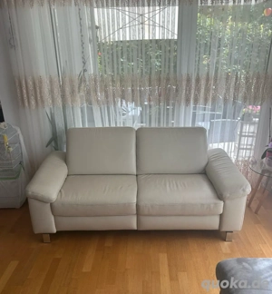2 mal Ledersofa 2-sitzer in Beige