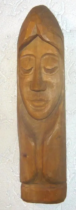 Holzfigur geschnitzt Wandfigur Madonna 40 cm sehr gut Bild 2