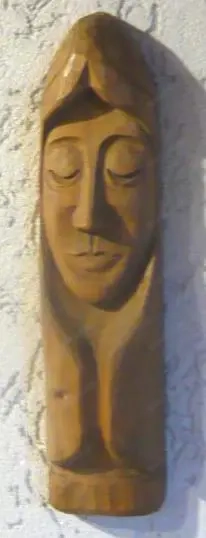 Holzfigur geschnitzt Wandfigur Madonna 40 cm sehr gut Bild 4