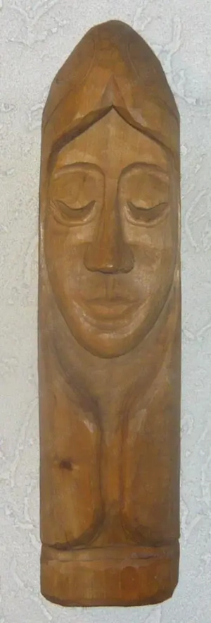 Holzfigur geschnitzt Wandfigur Madonna 40 cm sehr gut Bild 3