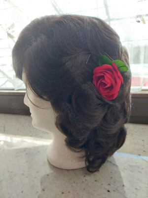 Perücke mit Perückenkopf, Brautfrisur, Hochzeitsfrisur, neuwertig