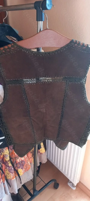 Lederweste Handarbeit Braun Gr. 40