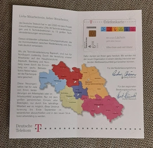 Telefonkarte im Folder für MA der DTAG, unbenutzt & NEUwertig