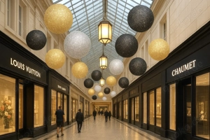 Aufblasbare Glitzerbälle - Schwer Entflammbare Luftballon - Weihnachten Deko Gold Silber Schwarz