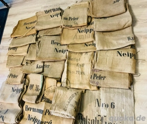 Jutesäcke Konvolut 50 Stück, antik, Dekoration, vielseitig Verwendbar, Historisch,Set 249,Einzel 10