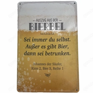 Lustiges Blechschild Auszug aus der Bierbel 20x30 cm