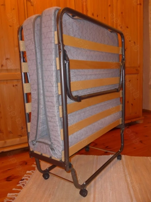 Gästebett 80 x 190 inkl. Matratze und Lattenrost klappbar Rollen