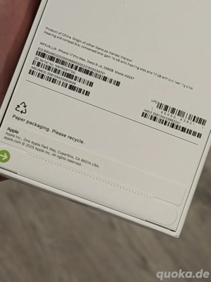 iPhone 17 Pro Max, brandneu, versiegelt, ab Werk, 512 GB.