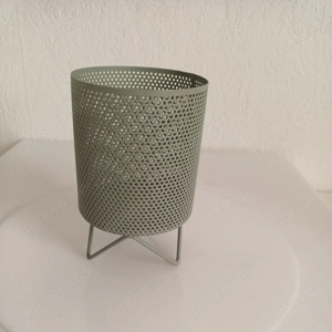 Teelichthalter Windlicht Metall grün Höhe ca. 13cm Bild 2