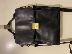 Herren L. Credi Schulter- Umhängetasche Griff Leder Schwarz TOP