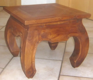 Antiker Beistelltisch edles Vollholz Blumen Bank Tischchen Hocker