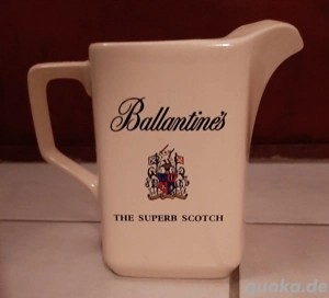 Ballantines Scotch Whisky Krug Keramik gelb Kanne England Vintage