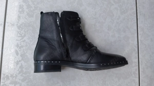 Damen Boots Schwarz 37-38 2-3x getragen Leder Reisverschluss Sch Bild 8