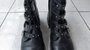  Damen Boots Schwarz 37-38 2-3x getragen Leder Reisverschluss Sch Bild 7