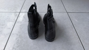  Damen Boots Schwarz 37-38 2-3x getragen Leder Reisverschluss Sch Bild 2