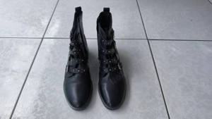  Damen Boots Schwarz 37-38 2-3x getragen Leder Reisverschluss Sch Bild 5
