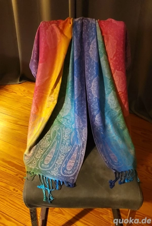 Wunderschöner langer Paisley Schal für alle Jahreszeiten, Jacquard, bunt, 70 x 200 cm