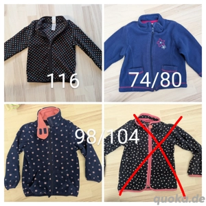 Fleecejacken Größen 74-80, 98-104, 116:  schwarz mit Punkten (orange blau) , blau, dunkelblau Sterne