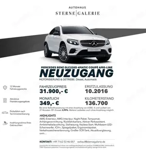 Mercedes-Benz GLC 220 d 4MATIC AMG-LINE/KAMERA/AHK/NIGHT LED