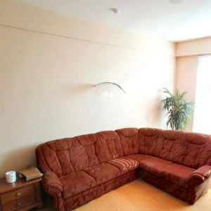 Ecksofa mit Ottomane (Schlaffunktion), Terrakotta 