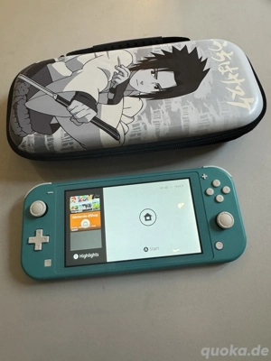 Nintendo Switch lite blau spielkonsole + tasche und Zubehör ohne mang l 