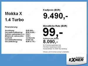 Opel Mokka X 1.4 Turbo EDITION ecoFlex AHK+LM+PDC Bild 2