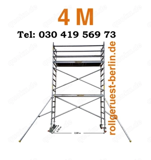 Fahrgerüst, Rollgerüst mieten, 4 METER, Lieferung, 90,00   Wo, Berlin