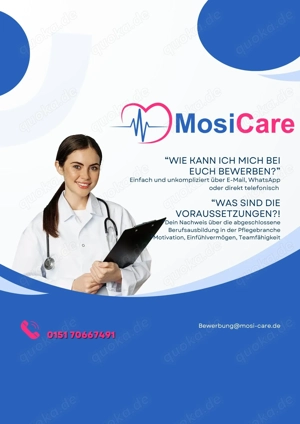 MosiCare sucht Pflegefachkräfte.Komm in unser Team!