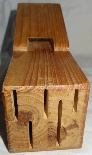 D Messerblock Holz für 5 Messer 1 Schere H 20,5 11,5 x6,4 wenig benutzt sehr gut erhalten