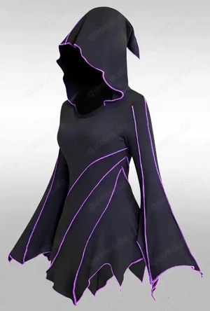 NEU*OVP* Gothic Shirt total klasse mit asymetrischen Ärmeln & Zipfelkaputze   Bild 3