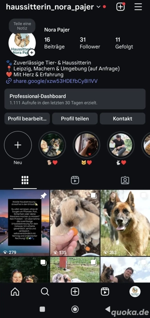 Tierbetreuung und Haussittering 