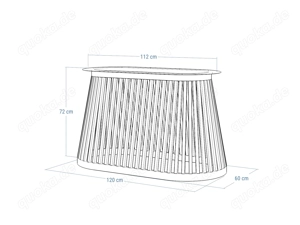 Handgemachter Esstisch aus Eiche & Metall   individuell nach Maß. FINNO - 180x90cm Bild 4